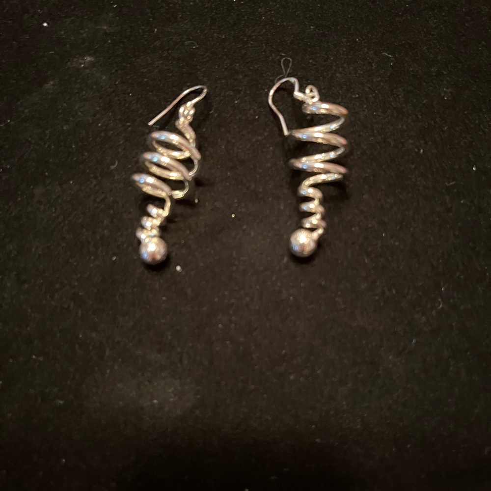 Elegant Sterling Silver 925 Spiral Earrings from Italy